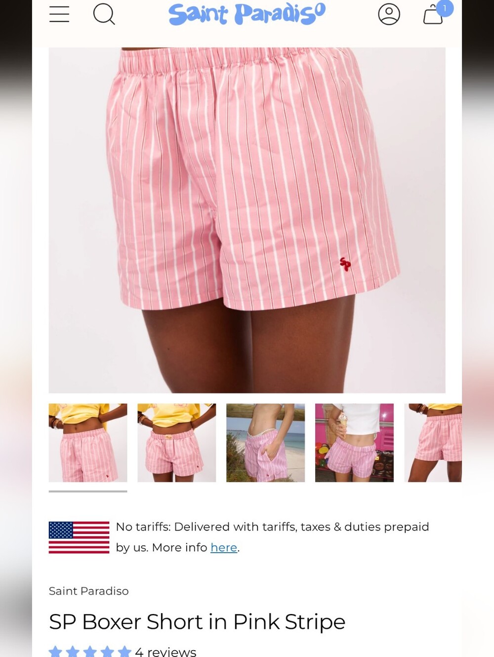 Saint Paradiso Boxer Short in Pink Stripe